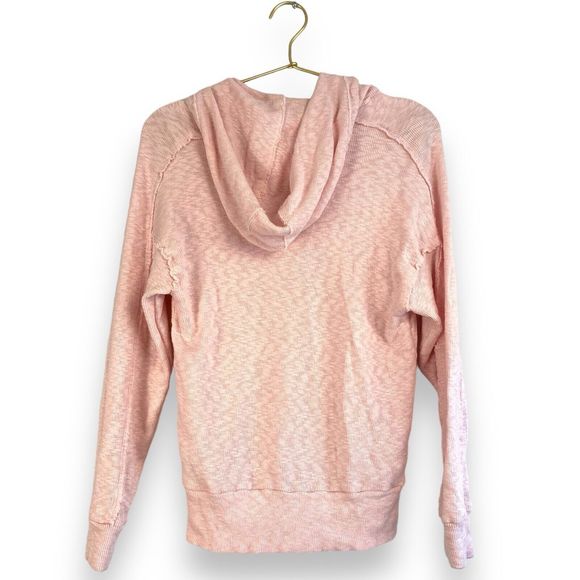 Gibson Look Womens Hooded Sweatshirt Size XS Pink Distressed Lightweight 346 - Picture 6 of 6